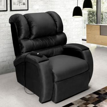 Imagem de Poltrona Lift Imperial Reclinável Motorizada Idosos e Pós-Cirúrgico Suede (PRETO)