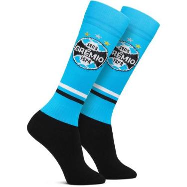 Imagem de Meião de Futebol do Grêmio Infantil Juvenil Oficial Rikam, Azul, GG - 