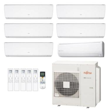 Imagem de Ar-Condicionado Multi Split Inverter Fujitsu 45.000 (2x Evap HW 7.000 + 2x Evap HW 9.000 + 1x Evap HW 12.000 + 1x Evap HW 18.000) Quente/Frio 220V