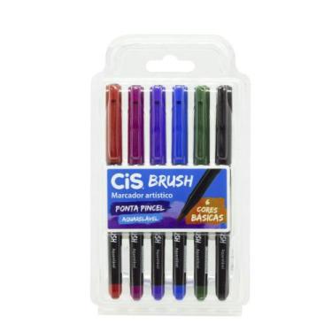 Imagem de Marcador Brush Acqua Com 6 Cores Básicas Sertic - CIS