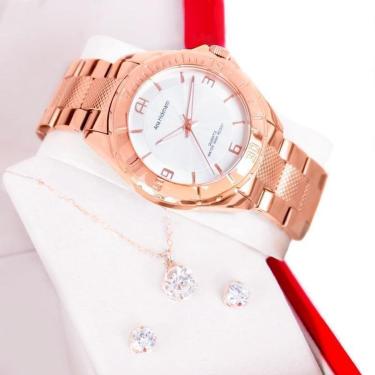 Imagem de Kit Relógio Feminino Champion Ana Hickmann Rosé AH20024Z-Feminino