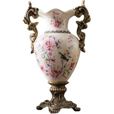 Imagem de AKALNNB Decore vasos de cerâmica para casamento, tradição chinesa, potes de porcelana decorativos, vasos de flores, decoração para sala de estar, quarto, prateleira, estante de livros