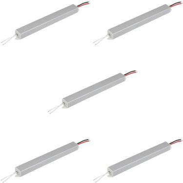 Imagem de Kit 5 mini fonte chaveada slim palito 48w 4a bivolt 12v ip20 galaxy