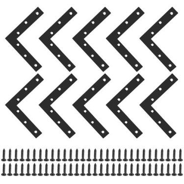 Imagem de Suporte de canto SAYAYO L em aço inoxidável 120x120mm preto fosco