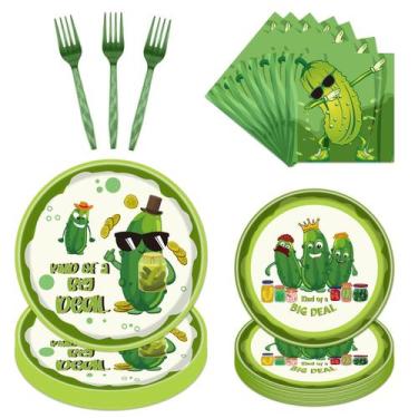 Imagem de Decorações de festa Yoyuspy Funny Pickle Plates Set para crianças
