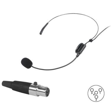 Imagem de Microfone headset c/ fio p/ body pack,Uni,9,7 mm,XLR 4 pinos - Aj Som 