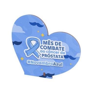 Imagem de Kit 30 Corações MDF Novembro Azul Campanha de Conscientização - R9 Dec