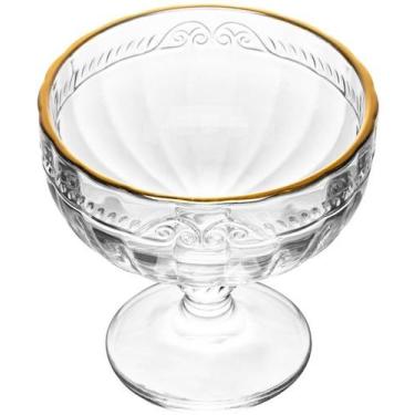 Imagem de Taça Avulsa 200ml Sobremesa Cristal Ecológico Com Fio Dourado Imperial