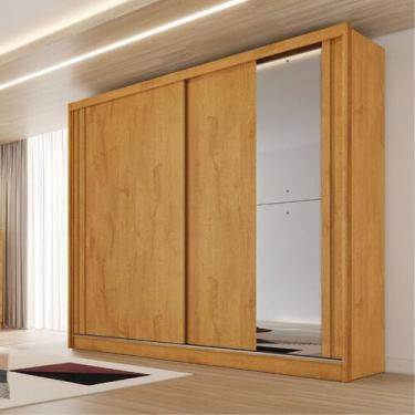 Imagem de Guarda Roupa Casal Flex com 1 Espelho 2 Portas de Correr Em MDF Monter