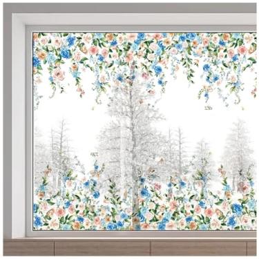 Imagem de GORGECRAFT Decalques de janela com folhas de videira de 114 x 37 cm, adesivos estáticos não adesivos para decoração de casa, porta deslizante de vidro, anticolisão