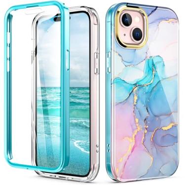 Imagem de Turquiase Capa compatível com iPhone 15 Plus feita com película protetora, leve e elegante, à prova de choque, resistente, capa de TPU para Apple iPhone 15 Plus de 6,7 polegadas