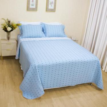 Imagem de Kit Edredom Casal PeçAs - Edredom De AlgodãO Decorativo(Azul,Queen)