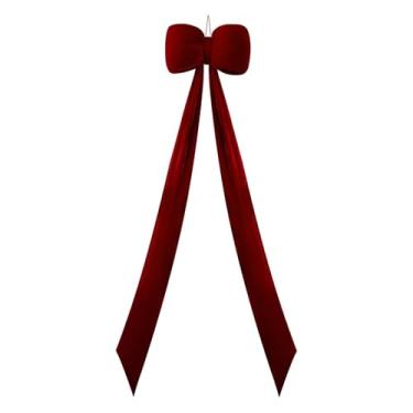 Imagem de shamjina Enfeite de árvore de Natal com laço, suprimentos para festa, 59 polegadas, decoração de Natal, multiuso para vitrine de carro, loja, sala de estar, Clarete