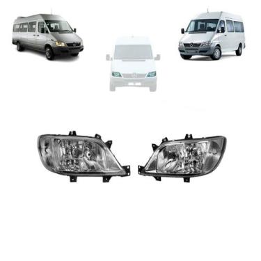 Imagem de Par de farol eletrico sprinter cdi 311 313 2002 a 2012 (com auxiliar) 