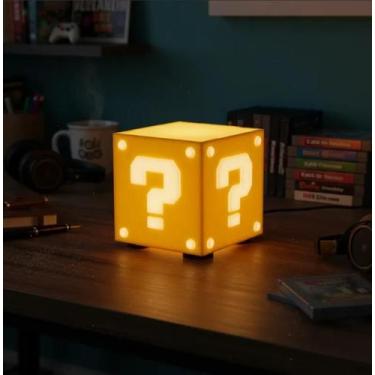 Imagem de Luminária Mini Abajur de Mesa Bloco Super Mario Interrogação - Super 3