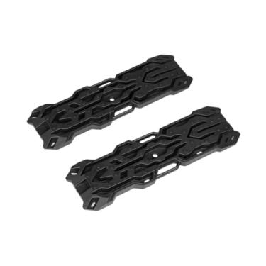 Imagem de Colaxi 2 peças de placa antiderrapante para escada de areia, acessórios de decoração modificados faça você mesmo, rampas leves para carro RC SCX10 1/8 1/10, Preto