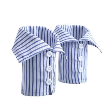 Imagem de UGPLM 2 peças de algemas de pulso falsas leves e removíveis para ternos, suéteres, casacos e camisas, Azul