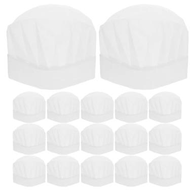 Imagem de UKCOCO 20 Peças de Chapéu de Chef Infantil - Chapéus de Chef de Papel Descartáveis ​​ajustáveis ​​para Crianças E Adultos - Touca de Cozimento Confortável E Durável para Decoração de Festas E