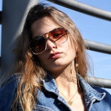 Imagem de Óculos de sol feminino masculino aviador moderno retrô óculos de sol armação quadrada grande, Leopardo e armação transparente/lente de chá gradual