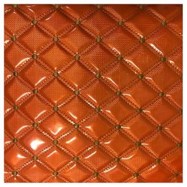Imagem de Revestimento de espuma de vinil de couro sintético acolchoado de PVC - automotivo, forro de cabeça, estofamento de móveis, projetos DIY, decoração de casa, almofada de linho, tecido de lona (Oranje