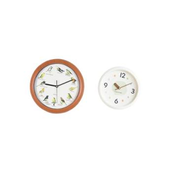 Imagem de Fenteer Relógio de Parede com Pássaros Cantores, Moderno, Decoração para Pendurar, Relógios de Parede Decorativos para Cozinha, Escritório, Sala de Estudo, Si