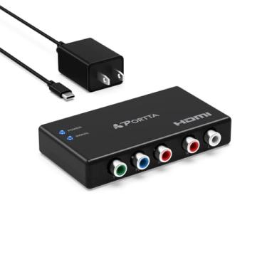 Imagem de Portta Conversor componente para HDMI, YPbPr RGB + R/L áudio para HDMI v1.3 adaptador conversor suporta 1080p 2 canais LPCM para HDTV PS2 PS3 HDVD Player Wii Xbox