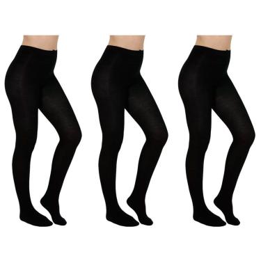 Imagem de Kit 3 Meias-Calças Selene Inverno Fio 80 Feminina