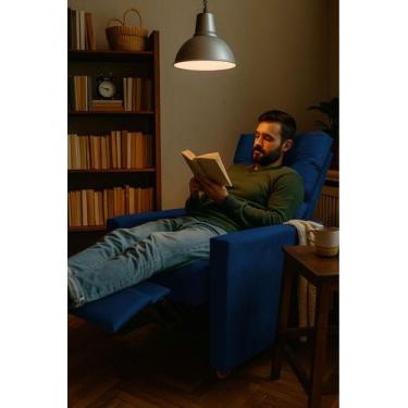 Imagem de Poltrona Reclinavel Do Papai e Mamãe Luci - Moveis Aguias, Azul