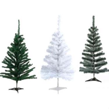 Imagem de Árvore de natal 90cm verde nevada branca com pé para decoração - arvor