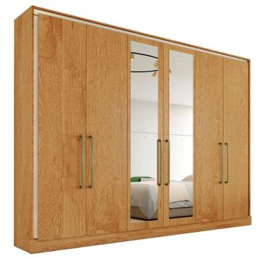 Imagem de Guarda Roupa Argos 6 Portas 100% Mdf 2 Espelhados Mademarcs Peroba