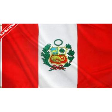 Imagem de HVATLTL Bandeira de barco Peru dupla face 3 camadas 30 x 45 cm, nylon 220D resistente, cores vivas, bandeiras náuticas nacionais peruanas com 2 ilhós de latão para barco, quadriciclo, caminhão