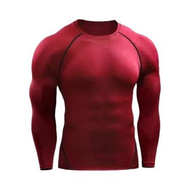 Imagem de Camiseta de Compressão Masculina para Corrida e Academia - Manga Longa