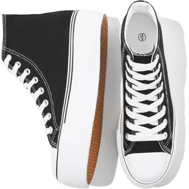 Imagem de Sapatos de lona FRACORA, tênis de plataforma de cano alto para mulhere