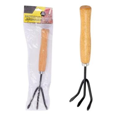 Imagem de Rastelo Ancinho Jardinagem Cabo Madeira Plantar Jardim Horta - Hutz, J