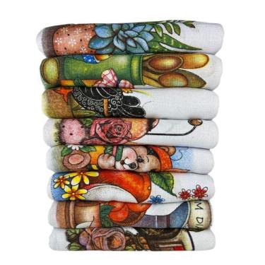 Imagem de Pano De Prato Pé De Galinha Premium Estampas Sortida 10 Un. Cozinha Lo