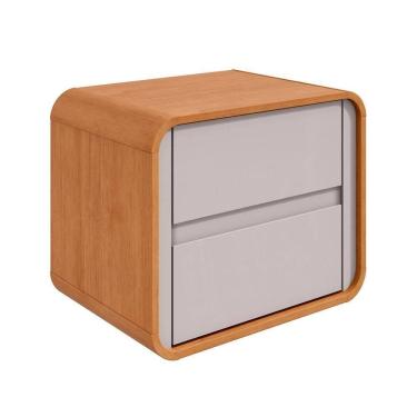 Imagem de Mesa De Cabeceira 2 Gavetas Loop Amêndoa Clean E Off White