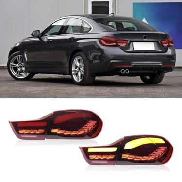 Imagem de JOLUNG Luzes traseiras compatíveis com série 4 M4 GTS F32 F33 F36 F82 F83 2014-2020, DRL luzes traseiras montagem de seta luzes de ré, luzes traseiras de freio farol de neblina reversa, 1 par