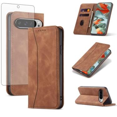 Imagem de Asuwish Capa carteira flip para celular Google Pixel 9 Pro XL com protetor de tela de vidro temperado, fecho magnético, suporte para cartão de crédito, suporte para celular, acessórios Pixel9 9Pro