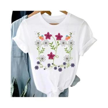 Imagem de Camiseta Feminina Respirável de Manga Curta - Gola Redonda - Alta Qual