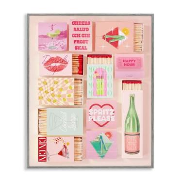 Imagem de Stupell Industries Glam Cocktails Retro Matches Gray Framed Giclee Art, design by Lil' Rue, 14 x 11