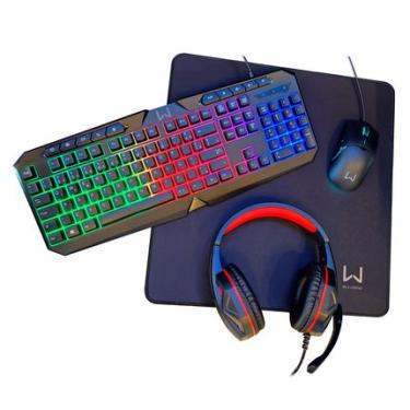Imagem de Kit Air Drop 4 Em 1: Teclado + Mouse + Headset e Mousepad Warrior - TC304 TC304