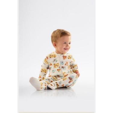 Imagem de Macacão Unissex para Bebê em Suedine Comfy Up Baby, Bege, RN