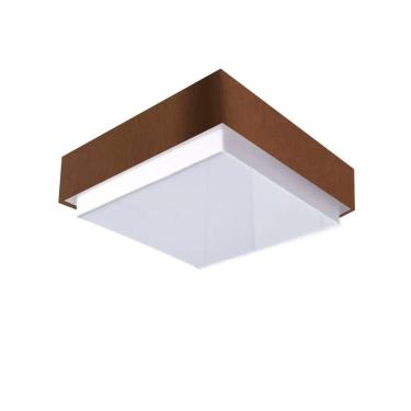 Imagem de Plafon Quadrado Vivare Md-3090 Cúpula Em Tecido 45x45cm - Bivolt Café 127/220v