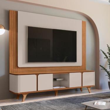 Imagem de Conjunto Rack E Painel Para Tvs De 60 Burke Cedro Off White