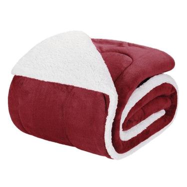 Imagem de Edredom Solteiro Coberdrom Noruega Sherpa-mantinha 1 Peça - Vinho