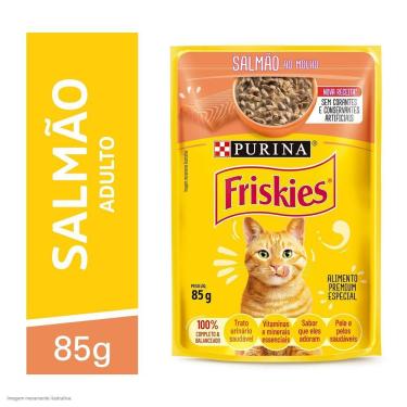 Imagem de Ração Úmida Gatos Adultos Salmão ao Molho 85g Friskies