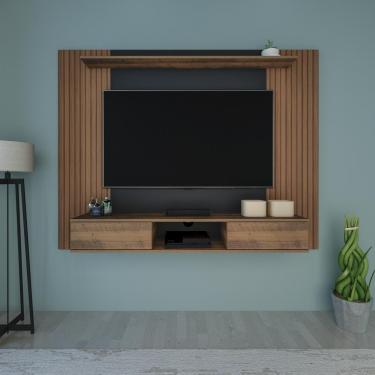 Imagem de Painel Com Suporte Tv 75" E 1 Porta Multimóveis Cr45162 Pinho/Preto Pinho/Preto