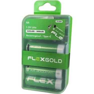 Imagem de Pilha Recarregável Aa 1.5v 3000mah (c-4 Pilhas) Flex