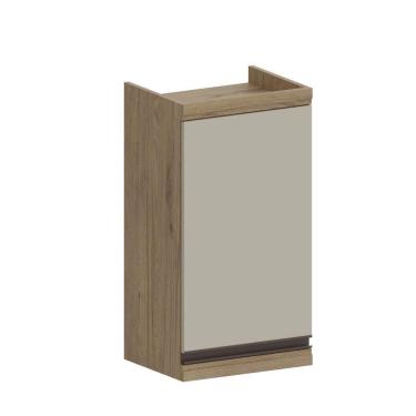 Imagem de Armário Aéreo De Madeira 1 Porta Areia Moderna Bertolini Areia/carvalho