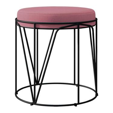 Imagem de Puff Aramado Preto Zaya L02 Suede Rosê